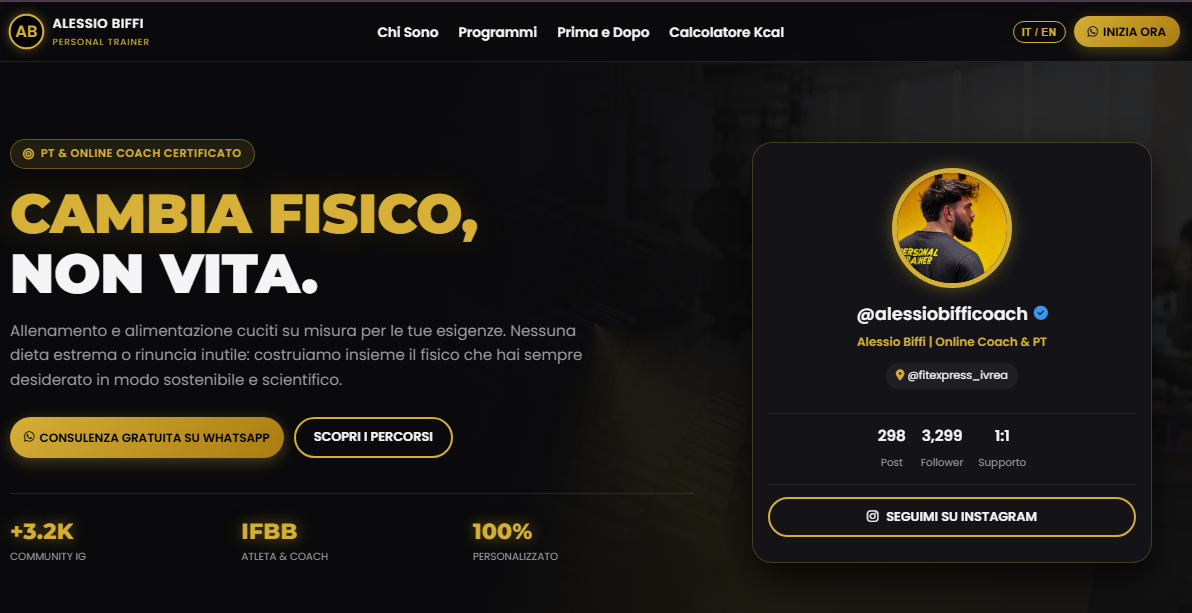 Alessio Biffi coaching website preview