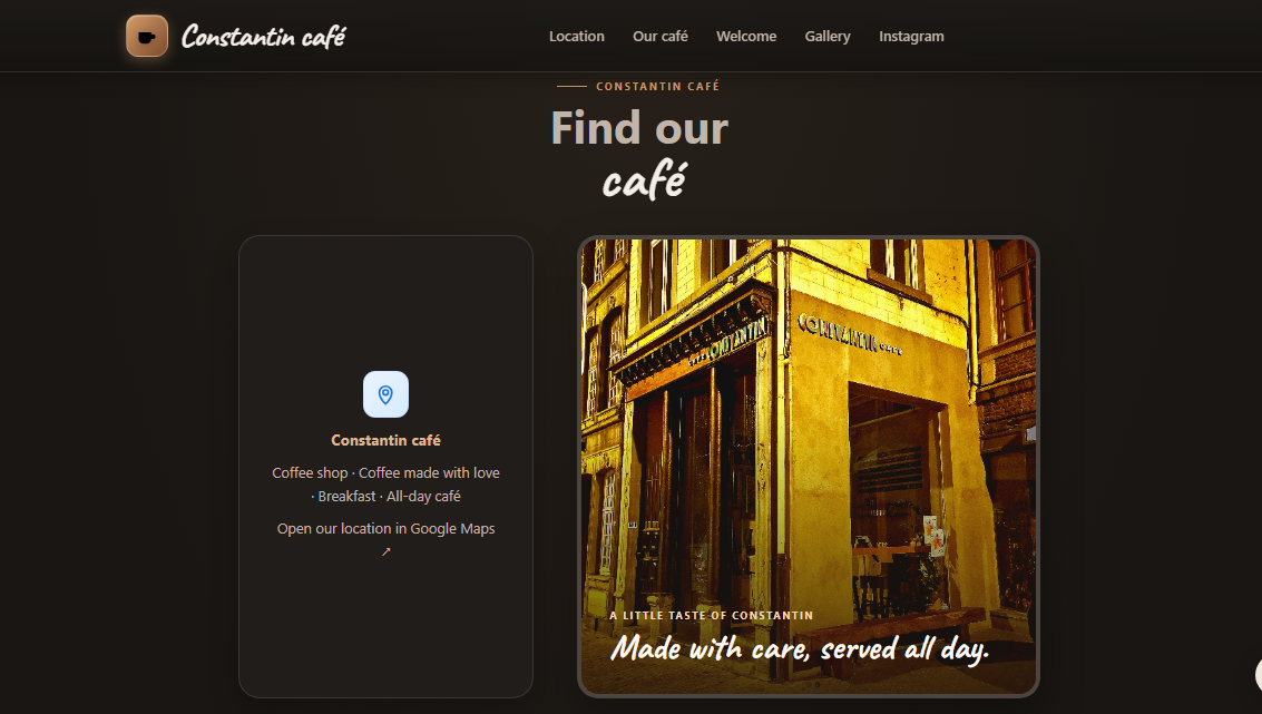 Constantin Cafe website preview