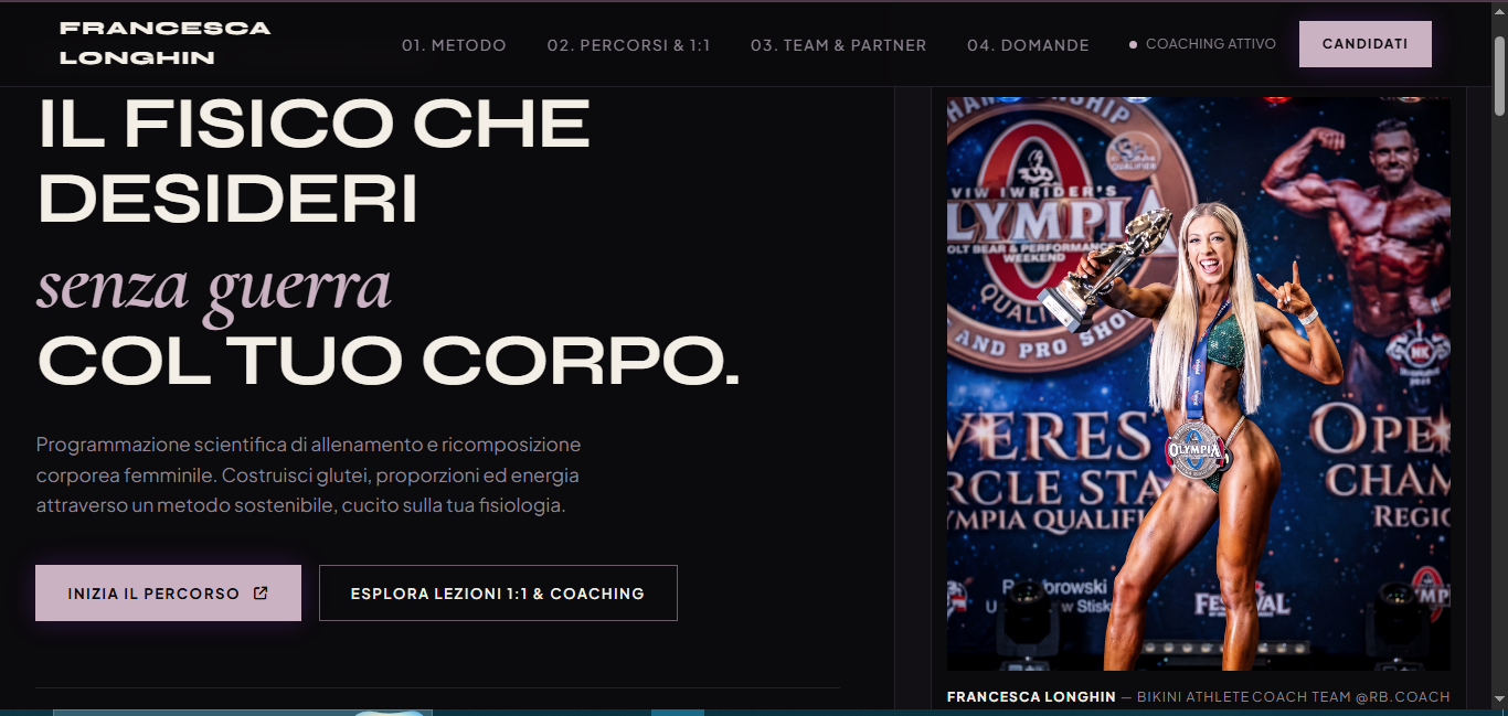 Francesca Longhin coaching website preview